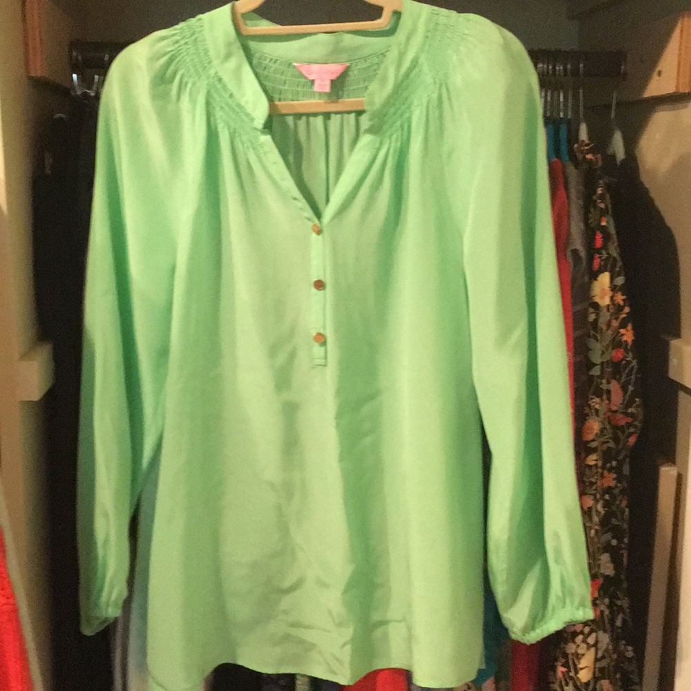Green silk Lilly Pulitzer Elsa too